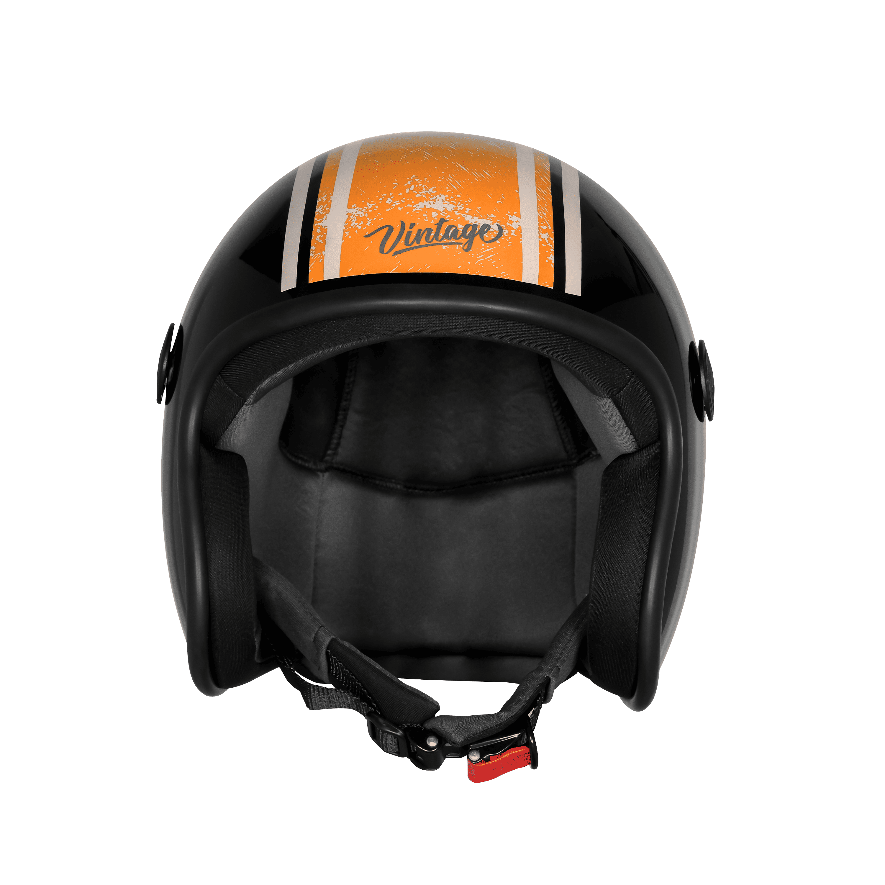 SBH-55 VINTAGE RACERS GLOSSY BLACK WITH ORANGE